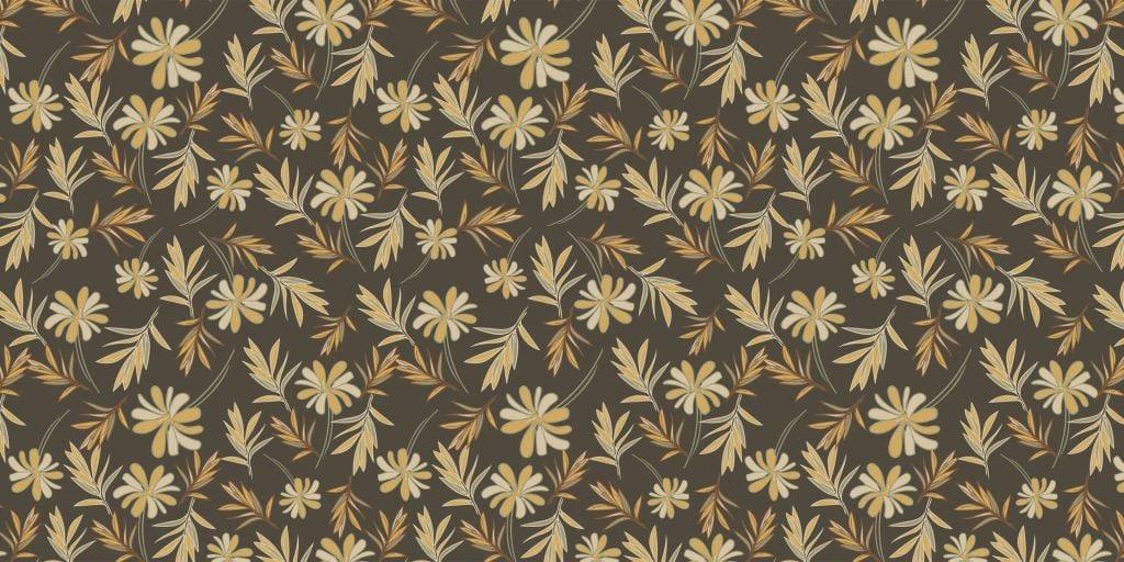 Daisies and foliage in golden and brown tones