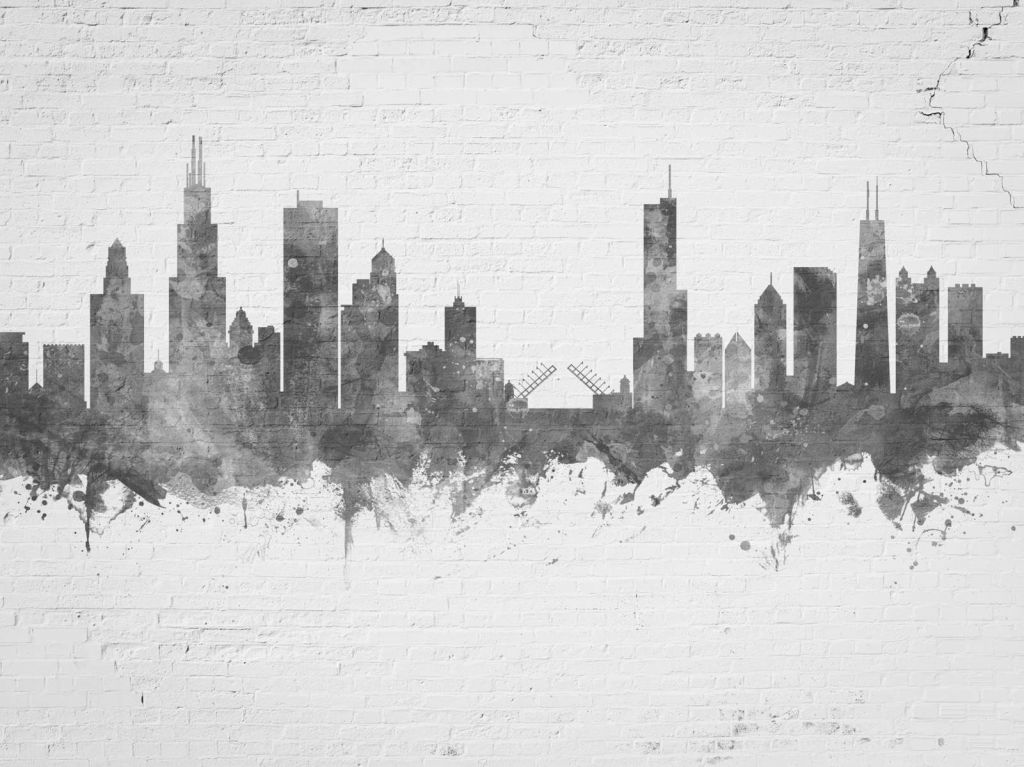 Aquarelle skyline, Chicago