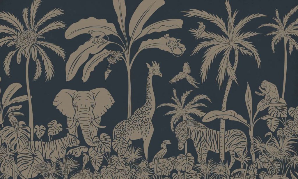 Monochrome Jungle - Blue Vintage