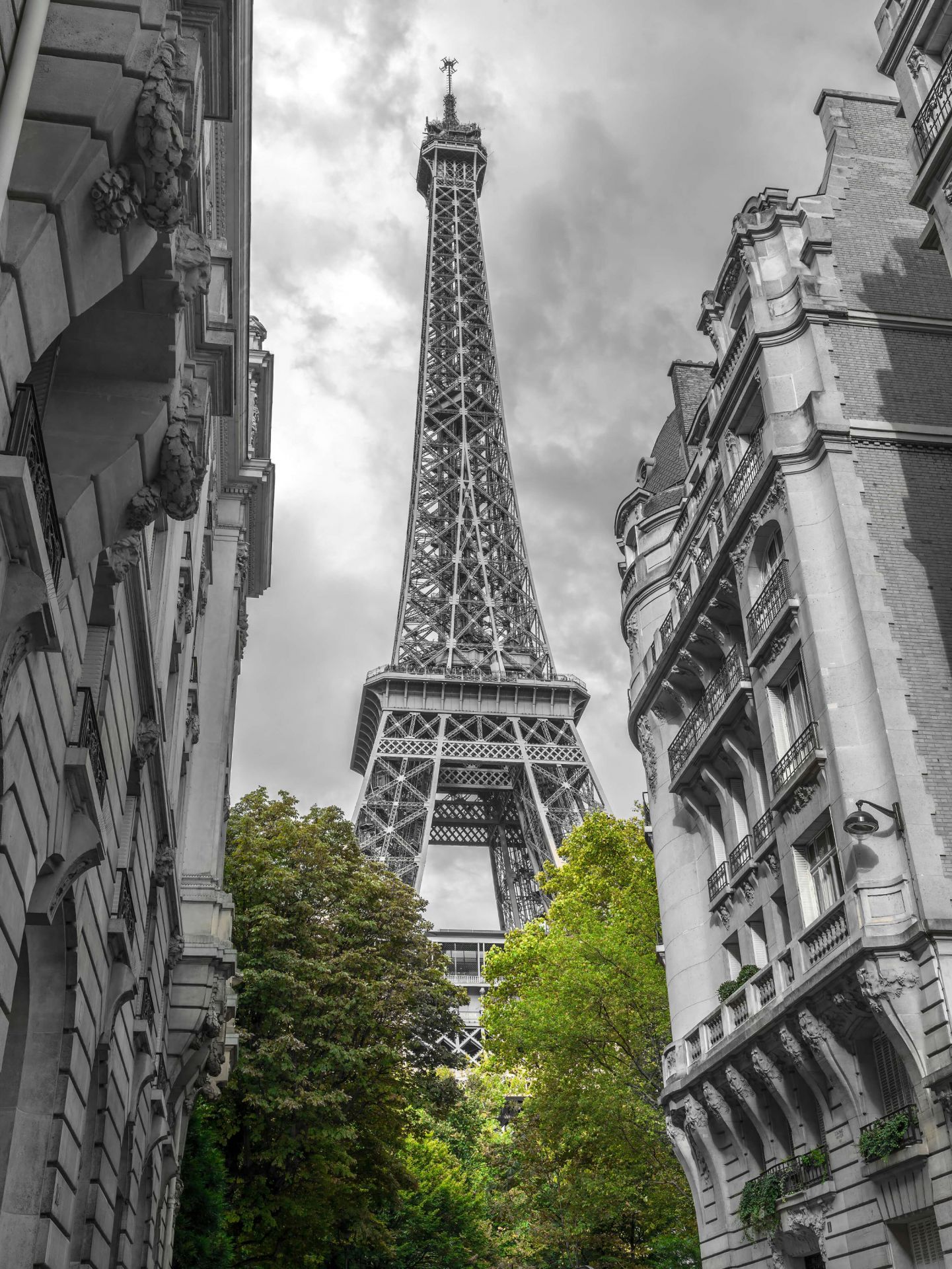 Tour Eiffel noir et blanc Papier peint panoramique